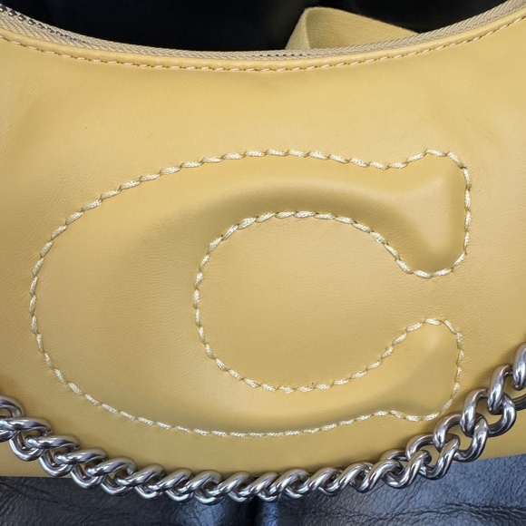 Coach Teri Shoulder Bag With Signature Quilting Silver/retro yellow - Picture 10 of 12